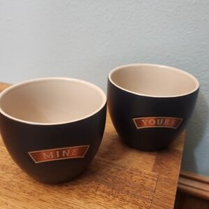 Black and Cream Ceramic Mugs Set